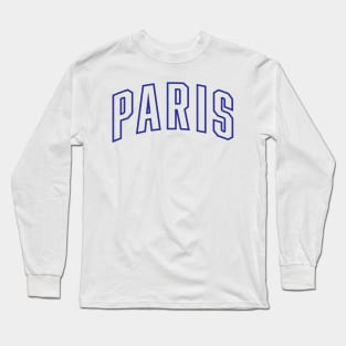 Paris Blue Outline Long Sleeve T-Shirt